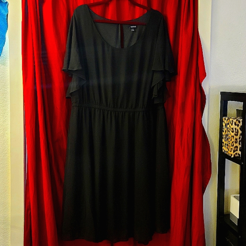 Torrid 4x Black Chiffon Skater Dress